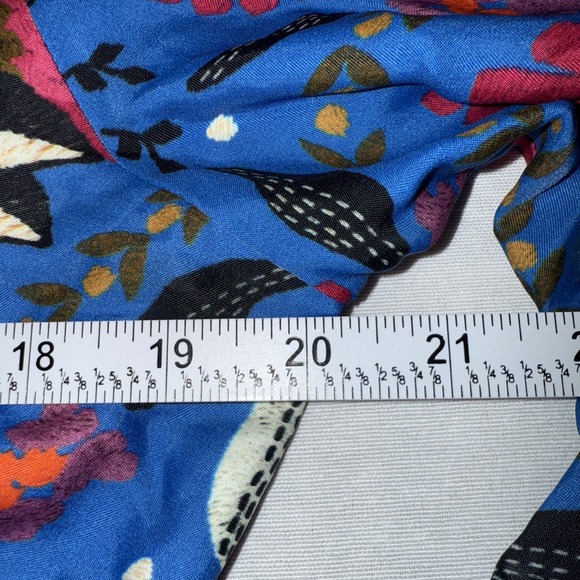 NEW, Farm Rio Palms Paradise Long Sleeve Wrap Minidress  Dress Blue L Large - Picture 13 of 16